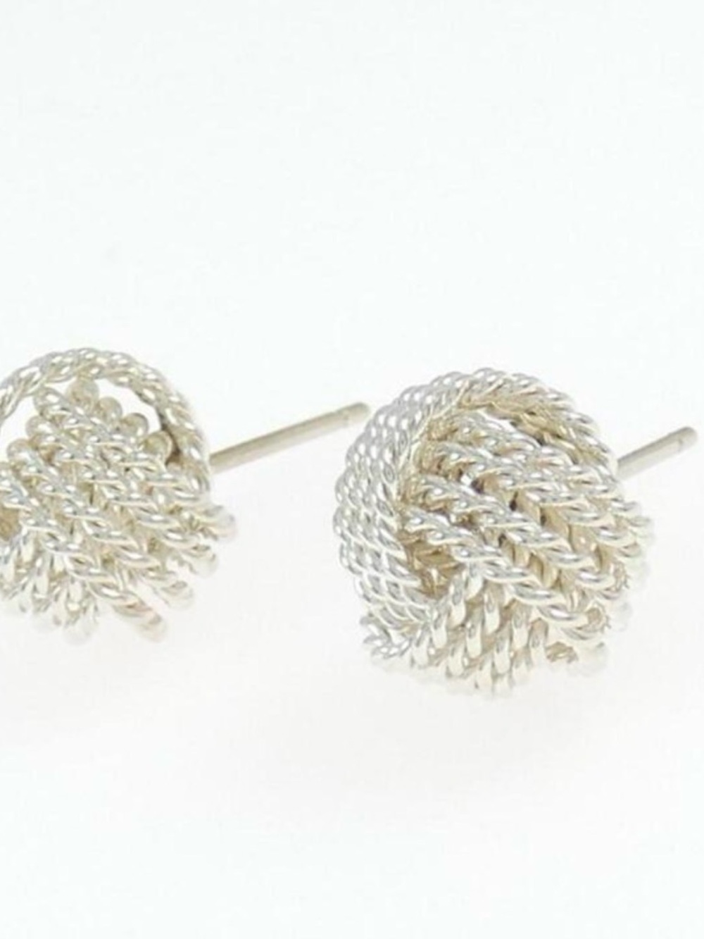 Sterling Silver Knot Stud Earrings - Silver